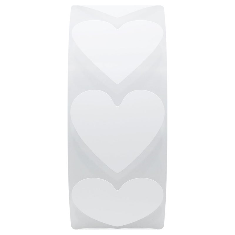 Hybsk 1000pcs Heart Stickers 30mm White Love Labels for Crafting Scrapbooking Envelope Seals (White) - Image 3